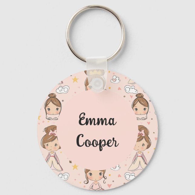 Chaveiro Princas e Corações Pastas Suaves Crianças (Frente)