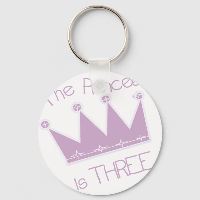 Chaveiro Princesa aniversário de 3 anos Camisetas e present (Frente)
