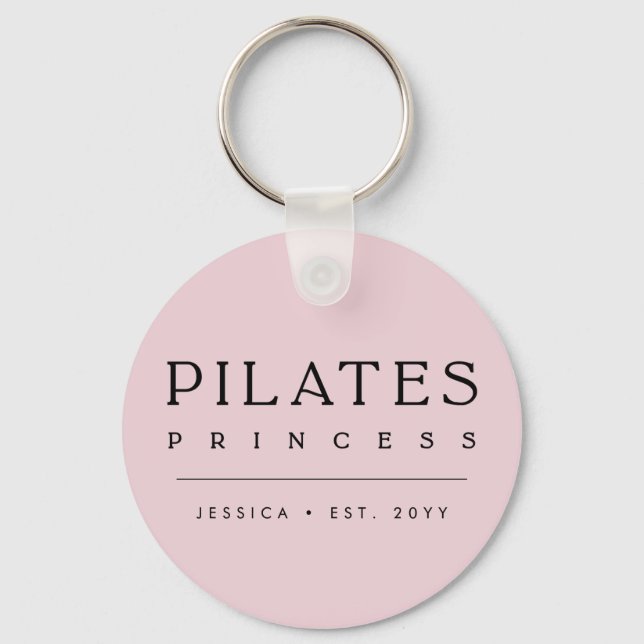 Chaveiro Princesa de Pilates Rosa Bege Personalizada Simple (Frente)