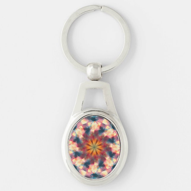 Chaveiro Prismático Caleidoscópico Psicodélico Mandala (Frente)