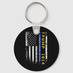 Chaveiro Pro Trump 47 2024 Back The Blue Thin Blue Line Ame