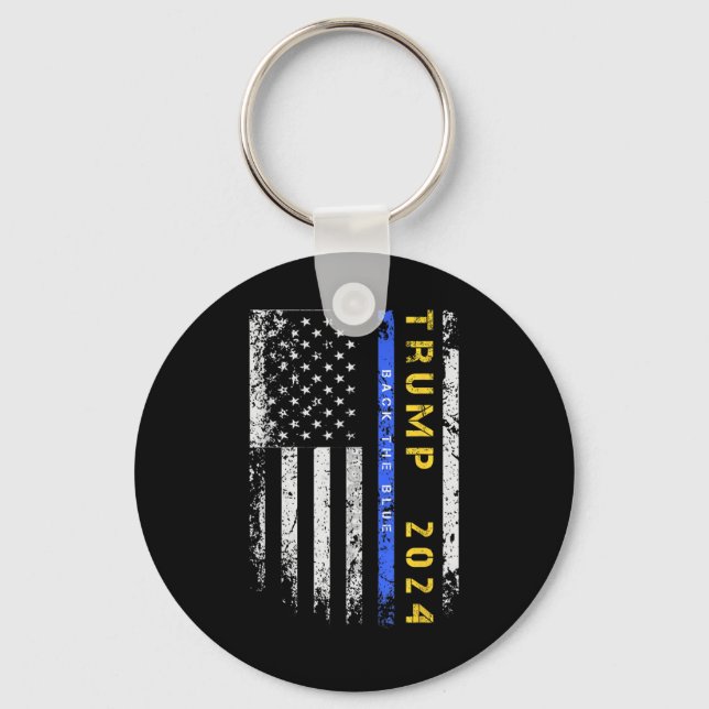 Chaveiro Pro Trump 47 2024 Back The Blue Thin Blue Line Ame (Frente)