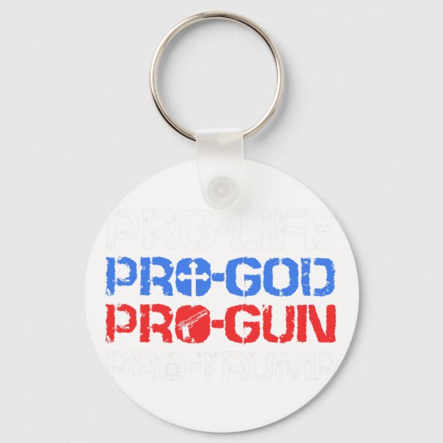 Chaveiro Pró-vida Pró-deus Pró-arma Pró-trump  (Frente)