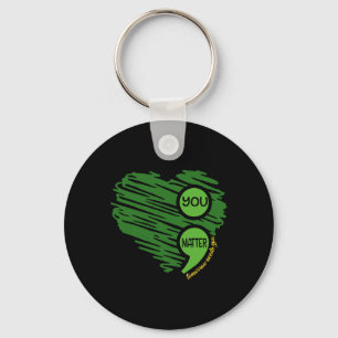Chaveiro Problema Semicolon Heart Retro Mental Health Aware
