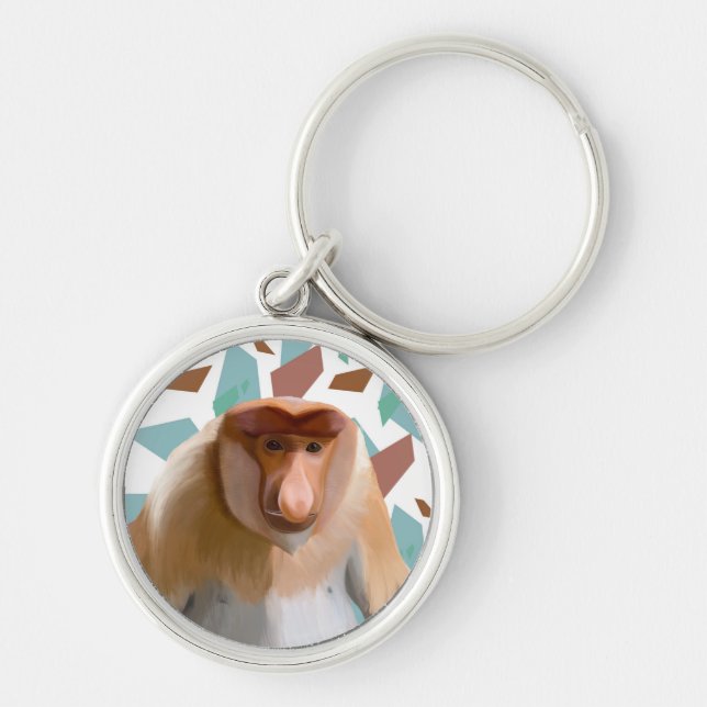 Chaveiro Proboscis Espécies Ameaçadas por Macacos (Frente)