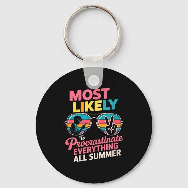 Chaveiro Procrastinator Gift Funny Summer Quote Lazy Lifest (Frente)