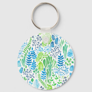 Chaveiro Produto floral de aquarela branco