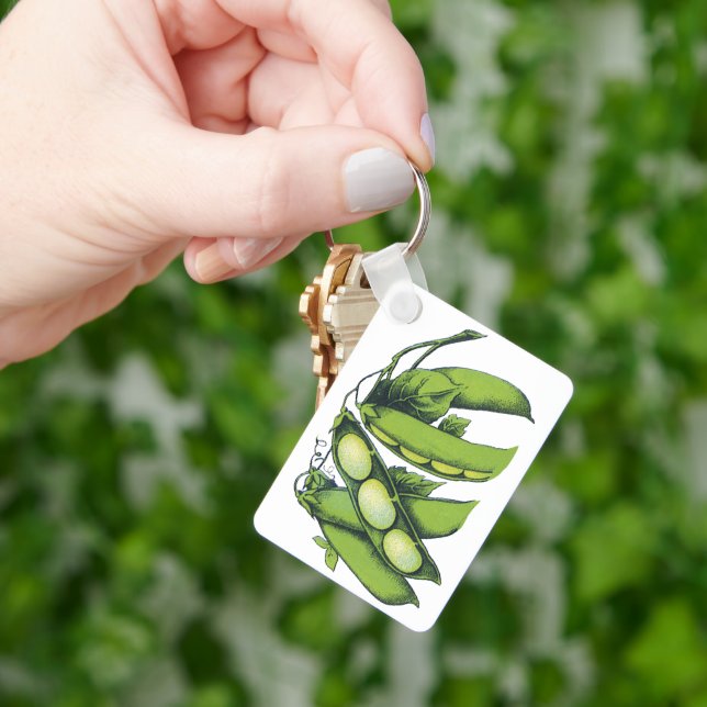 Chaveiro Produtos Hortícolas Vintage; Feijões-Lima, Comidas (Mão)