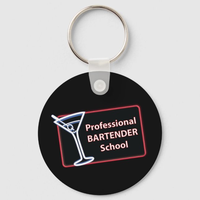 Chaveiro Professional Bartender School Logo Button Keychain (Frente)