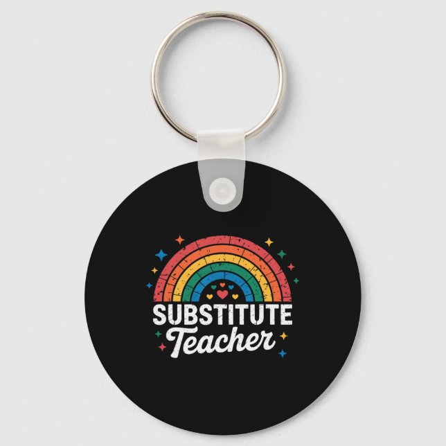 Chaveiro Professor Arco-íris Ck Substituto Para a Escola  (Frente)