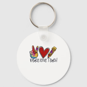 Chaveiro Professor Art Peace Love Teach