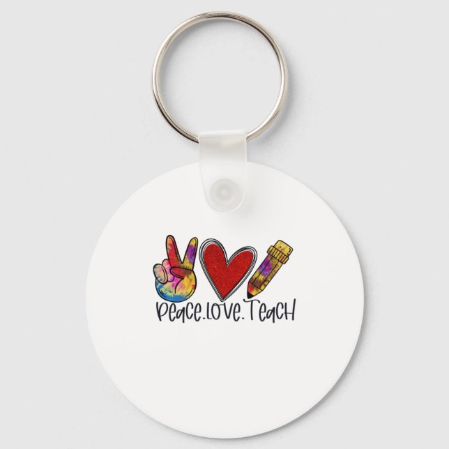 Chaveiro Professor Art Peace Love Teach (Frente)