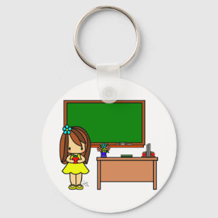 Chaveiro Professor bonito em sua sala de aula que guardara