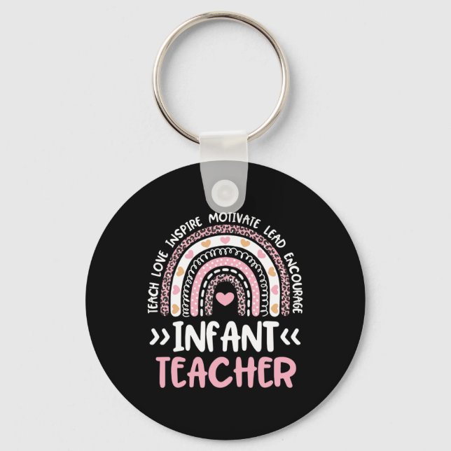 Chaveiro Professor criança Cute Tie Dye Rainbow Heart Dayca (Frente)