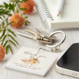 Chaveiro Professor de Boho Floral Watercolor Obrigado