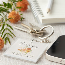 Chaveiro Professor de Boho Floral Watercolor Obrigado