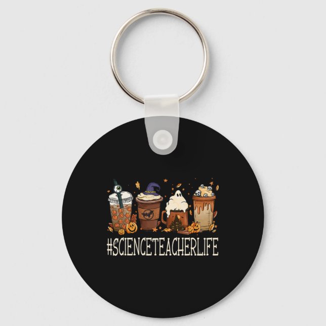 Chaveiro Professor de Ciência Horror Queda Café Halloween P (Frente)