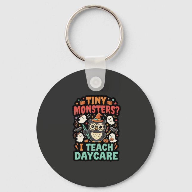 Chaveiro Professor de Creche de Halloween Monstros Pequenos (Frente)