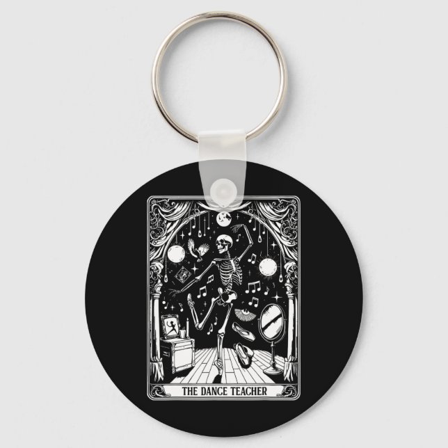 Chaveiro Professor de dança Tarot Card Skeleton Dancing Bal (Frente)
