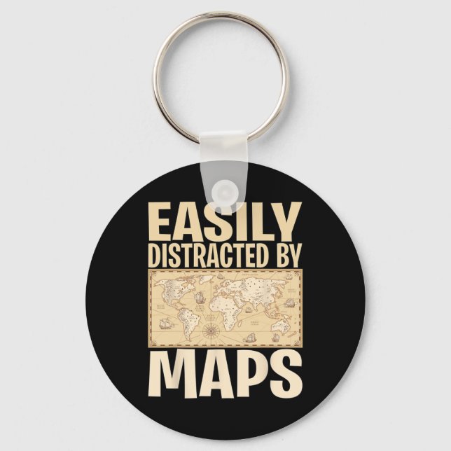 Chaveiro Professor de Geografia Engraçado - Facilmente Dist (Frente)