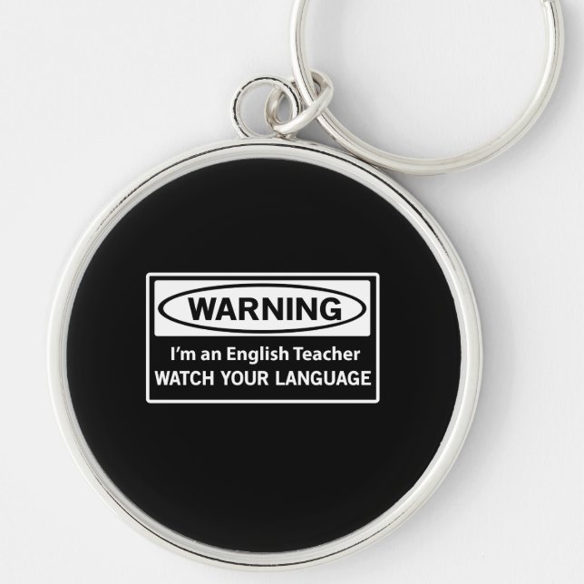 Chaveiro Professor de inglês de advertência (Frente)