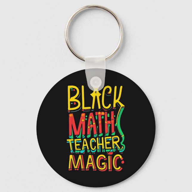 Chaveiro Professor de matemática afro-americano engraçado m (Frente)