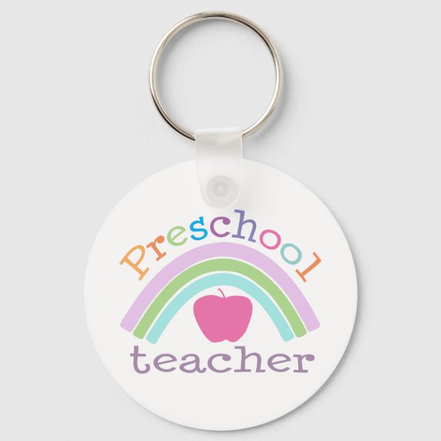 Chaveiro Professor de pré-escola Arco-Íris (Frente)