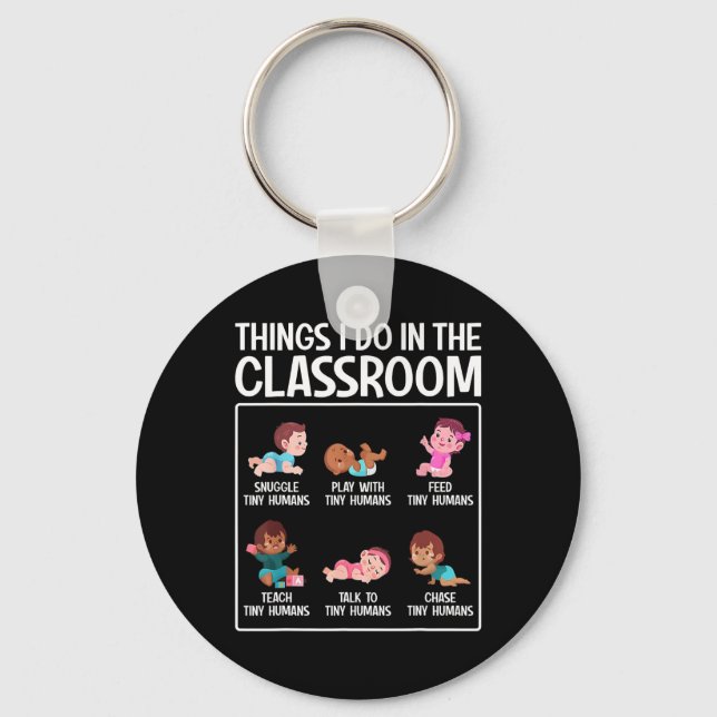 Chaveiro Professor de Pré-Escola de Creche Coisas que Faço  (Frente)