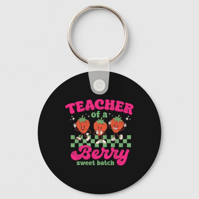 Chaveiro Professor De Um Tch Divertido Morango Doce Design  (Frente)