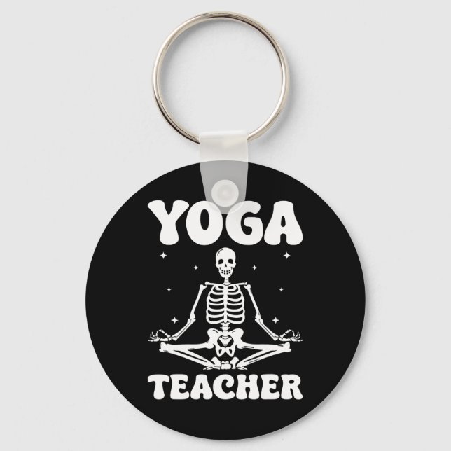 Chaveiro Professor de Yoga Meditação de Halloween  (Frente)