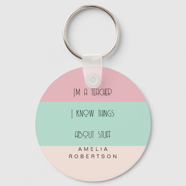 Chaveiro Professor engraçado colorblock personalizado  (Frente)