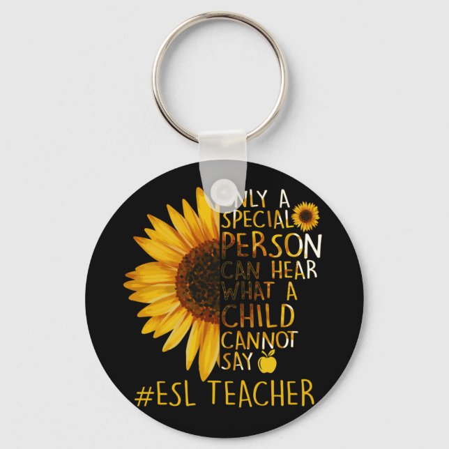 Chaveiro Professor Especial de Sunflower ESL Pode Ouvir (Frente)