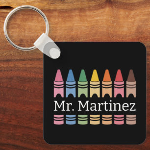 Chaveiro Professor Nome Personalizado Crayon Fofo Volta às 