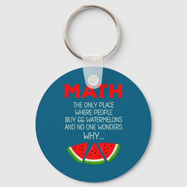 Chaveiro Professor Piada de Cálculo de Melancia Matemática  (Frente)
