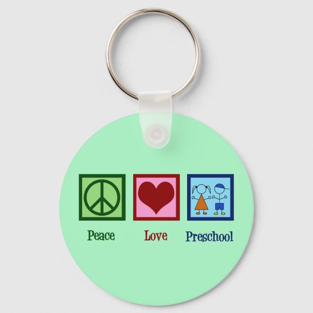 Chaveiro Professora da Pré-escola Peace Love (Frente)