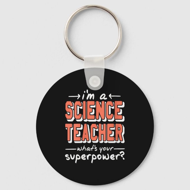 Chaveiro Professora de Ciências Feminina Superwer Divertida (Frente)