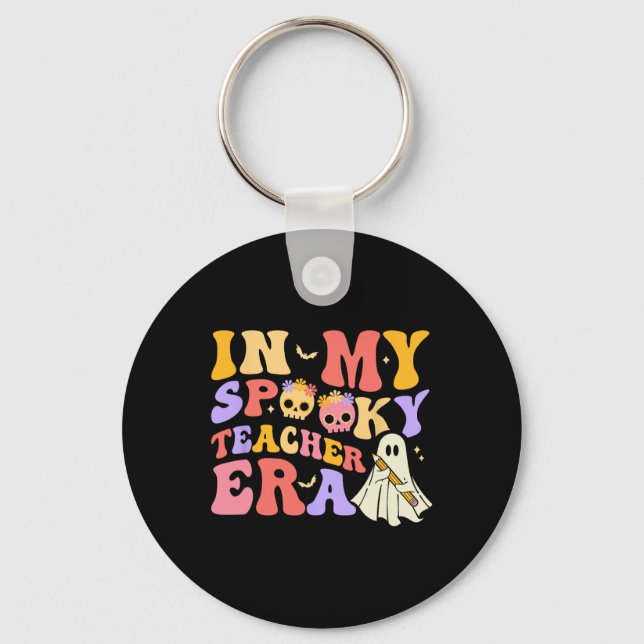 Chaveiro Professora Halloween Na Minha Época De Professora  (Frente)