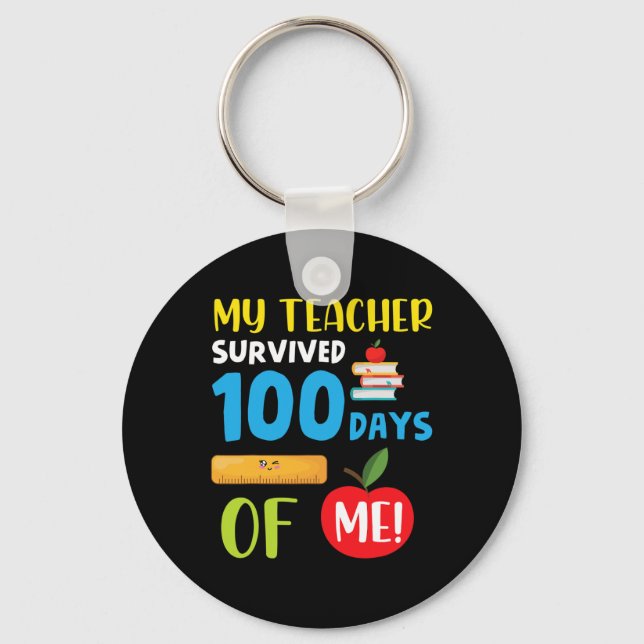Chaveiro Professora Sobreviveu A 100 Dias De Mim Divertido  (Frente)