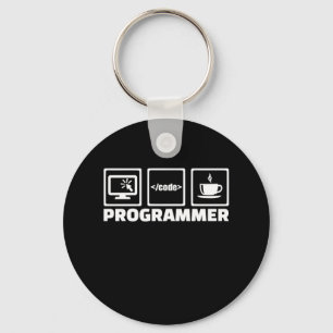 Chaveiro Programador Escreve Código E Bebe Café