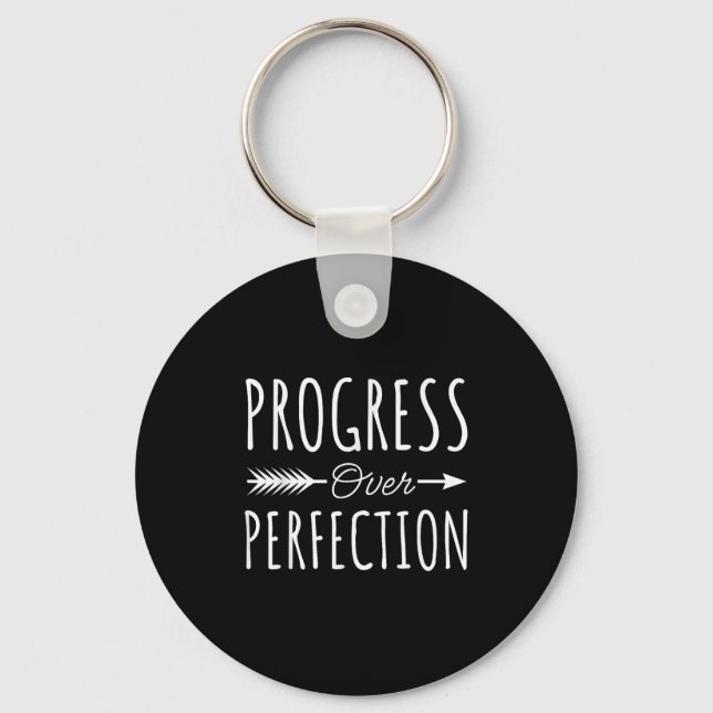 Chaveiro Progress Over Perfection Insrational Motivational  (Frente)