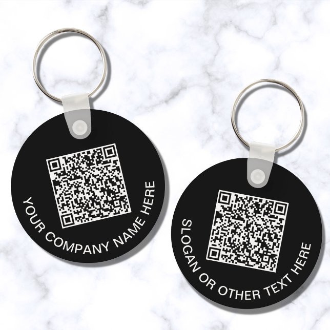 Chaveiro Promocional de código QR personalizado preto (Criador carregado)