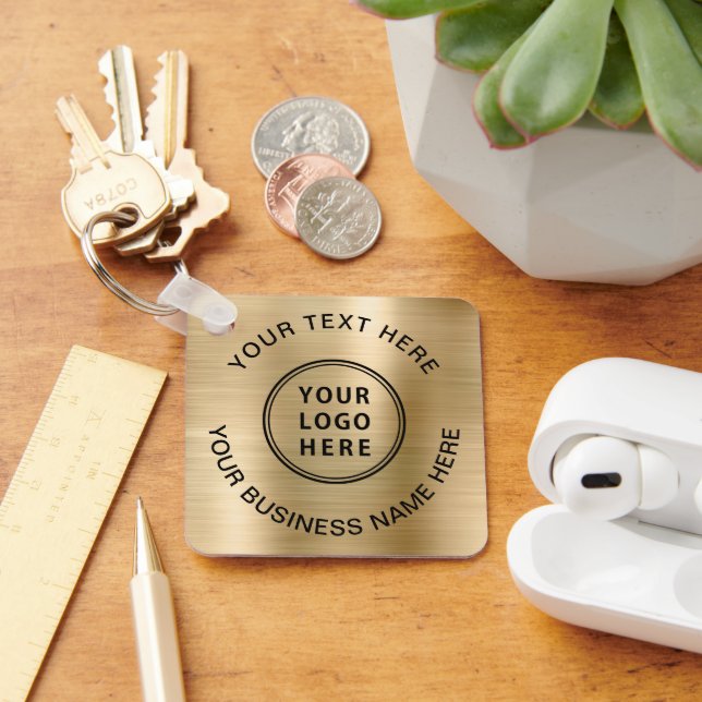 Chaveiro Promocional de logotipo Dourado (Mesa)