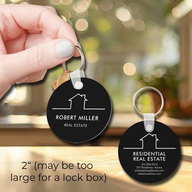 Chaveiro Promocional do Realer de Imóveis Domésticos (2" Home Real Estate Realtor Promotional Keychain (may be too large for a lock box))