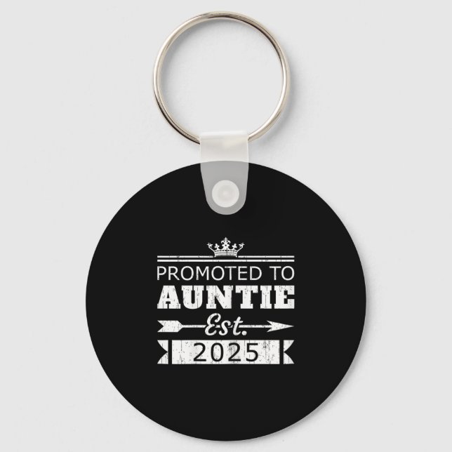 Chaveiro Promoted To Auntie Est 2025 Funny New Aunt Reveal  (Frente)