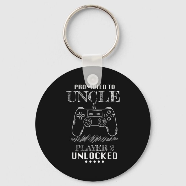 Chaveiro Promoted To Uncle Player 2 Unlock Shirt New Uncle  (Frente)