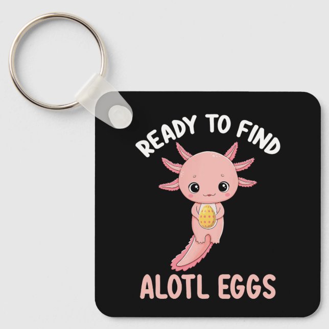 Chaveiro Pronto Para Encontrar Ovos Em Lota Páscoa Axolotl (Frente)