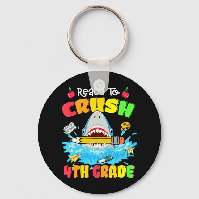 Chaveiro Prontos Para Esmagar O Tubarão Do 4º Ano De Volta  (Frente)