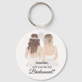 Chaveiro proposta de bridesmaid de ilustração de script mod