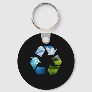 Chaveiro Proteção Ambiental do Planeta da Terra reciclagem 