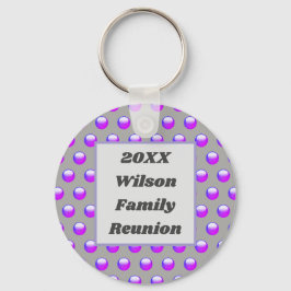 Chaveiro Proteção da Bolinhas Roxa Vibrante da Reunião Fami